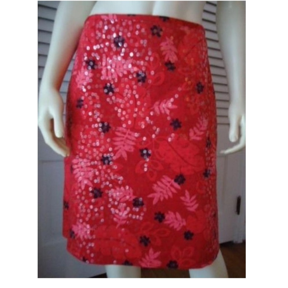 D Studio Sequined Skirt 6 Stretch Cotton Straight